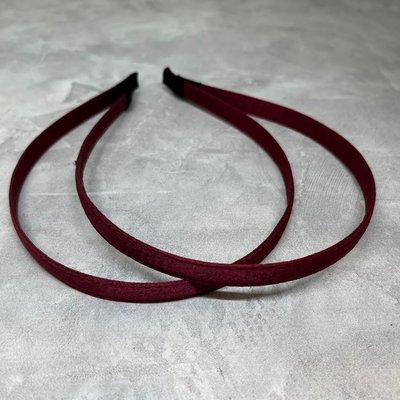 Обідок (металевий) для волосся, ширина 1,2 см, колір бордовий, шт 016608 фото